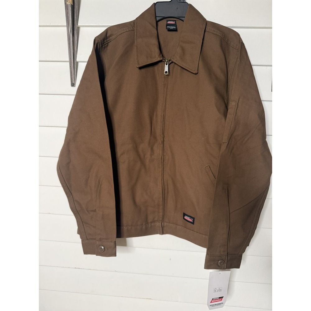 Genuine Dickies Womens Woven Unlined Duck Eisenhower Jacket Brown Medium NWT